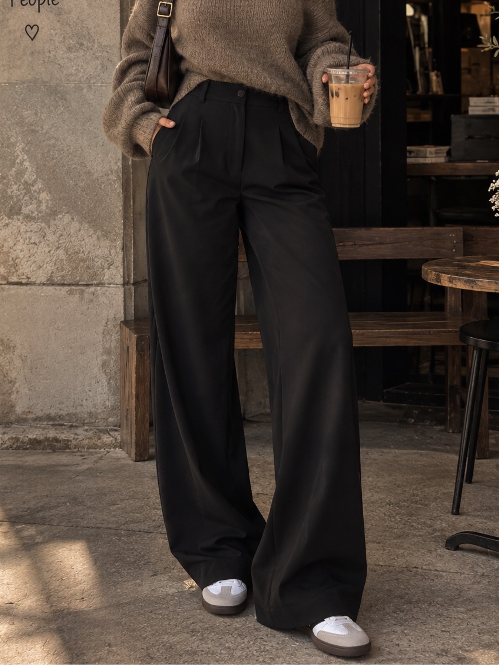 Abercrombie & Fitch Women's High Rise Wide-Leg Dress
Pants - Black